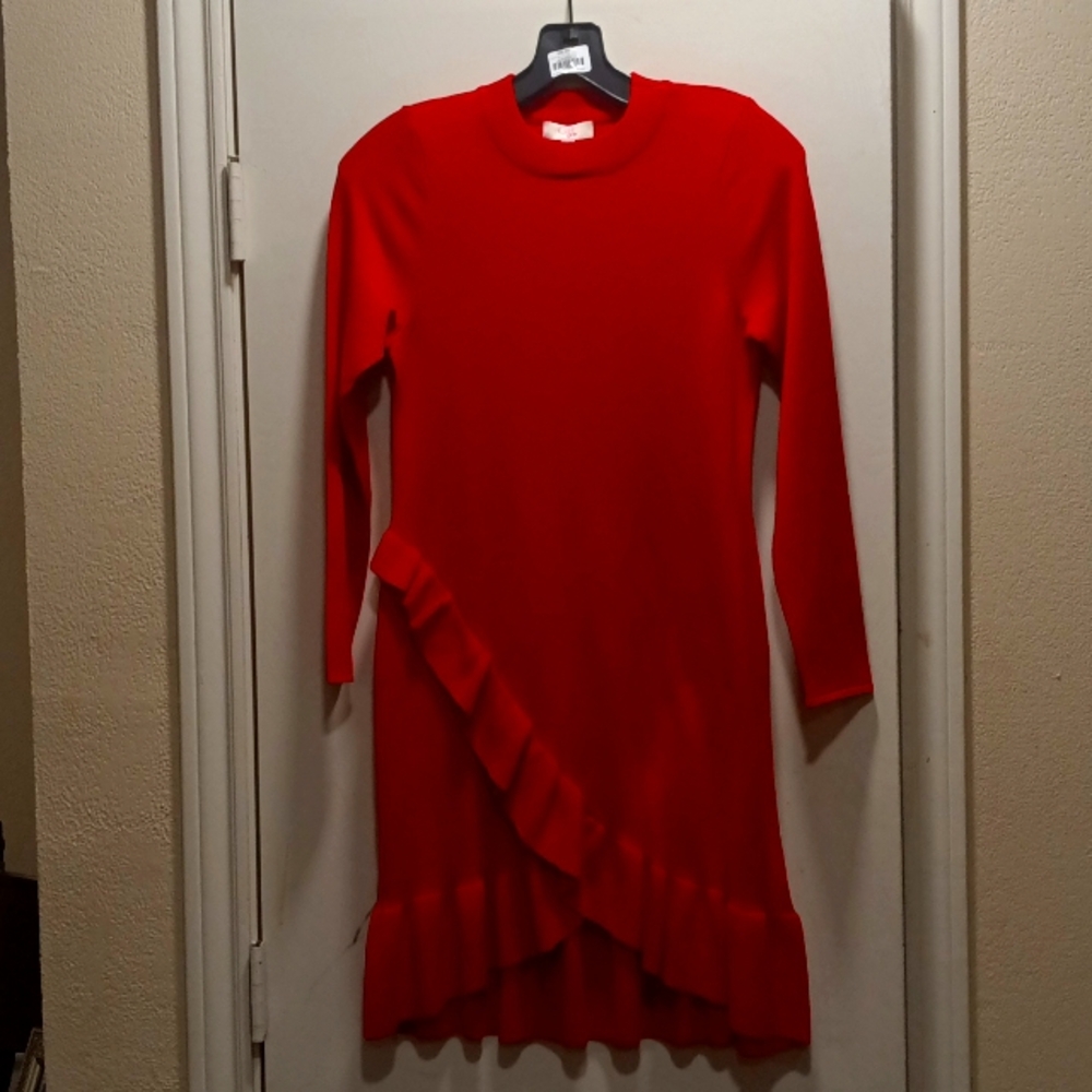 Girls red long sleeve dressew